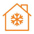house with snowflake icon