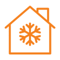 house with snowflake icon